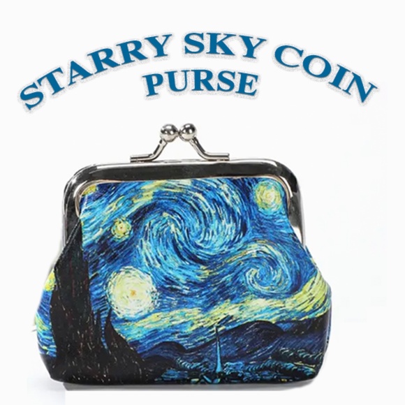 Vincent Van Gogh Starry Sky Coin Purse - Unique Stunning Little Coin Purse NWT - Picture 1 of 2